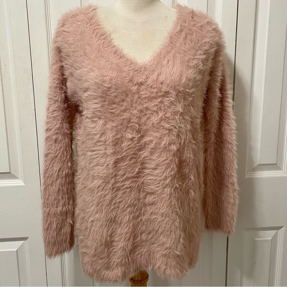 Ruby Moon Soft Pink V-Neck Sweater